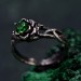 Enchanted Forest Emerald Ring - Whimsical Celtic Twig & Lotus Wedding Band