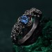 Topaz Blossom Silver Ring – Nature's Elegance Silver Ring, Floral Twig Accent Ring, Dainty Branch Delight Ring, Flower on Silver Twig Ring