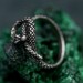 Unique Handcrafted Silver Serpent Gorgon Ring – Mystical Gothic Design, Powerful Symbolic Jewelry Gift