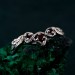 Dance of the Leaves: Gothic Garnet Ring