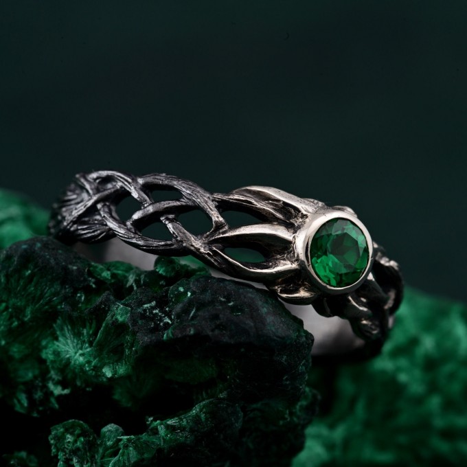 Binding Grove: Gothic Emerald Ring