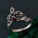 Sterling Silver Elven Tree Bark Twig Ring for Forest Inspired Engagement – Nature-Inspired Silver Engagement Ring with Celtic Knot