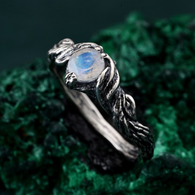 Enchanted Forest Engagement Ring - Rustic Twig of Love Band