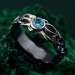 Waves of Serenity: Gothic Blue Topaz Ring