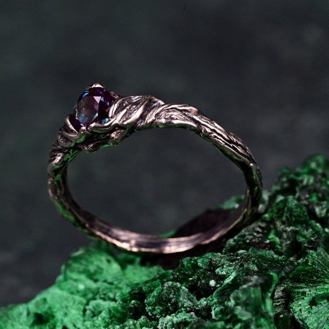 Silver Braided Band Witch Ring: Enchanted Forest Fantasy Engagement Jewelry