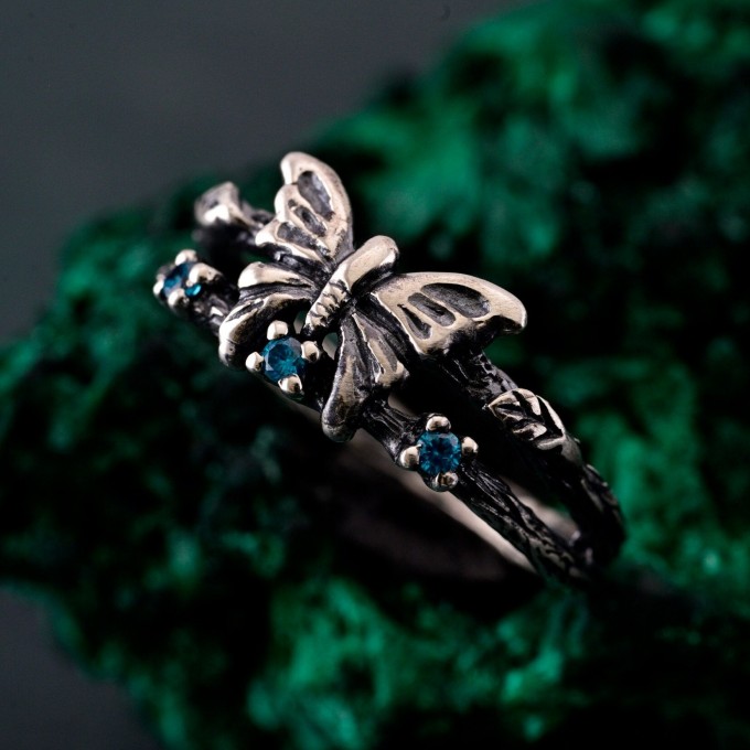 Sterling Silver Butterfly Ring - Whimsical Fairy Garden Jewelry