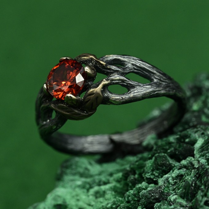 Threads of Fire: Gothic Garnet Ring