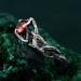 Celtic Garnet Silver Ring - Timeless Celtic Elegance