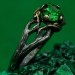 Gothic Dark Silver Ring with Emerald Glow – Symbol of Power