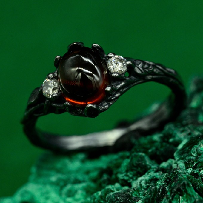 Romantic Silver Band: Ethereal Fairycore Flower Design