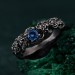 Topaz Blossom Silver Ring – Nature's Elegance Silver Ring, Floral Twig Accent Ring, Dainty Branch Delight Ring, Flower on Silver Twig Ring