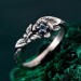 Nature-Inspired Twig & Leaf Ring with Silver Twisted Branch Band