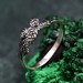 Elegant Minimalist Silver Ring with Twig and Pinecone – Unique Christmas Jewelry for Women