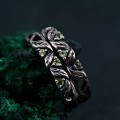 Enchanted Peridot Ring Set - Whimsical Vine & Willow Leaf Motifs