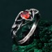 Celtic Garnet Silver Ring - Timeless Celtic Elegance