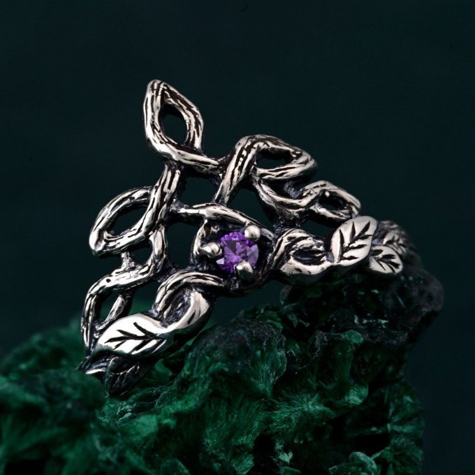 Nature-Inspired Woodland Witch Engagement Ring