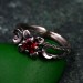 Lunar Trinity Garnet Ring – Triple Goddess Celestial Jewelry