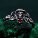 Gothic Skull and Mushroom Ring – Dark Enchantment Jewelry