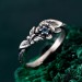 Floral Sterling Silver Ring with Blue Topaz