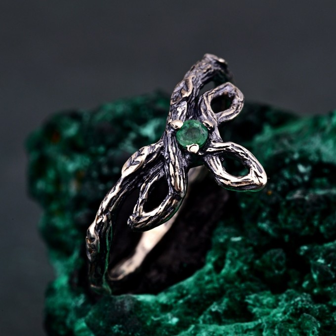 Fairy Theme Tiny Branch Ring: Enchanted Dryad Design