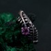 Amethyst Fern Branchlet Ring - Whispering Fern Ring with Graceful Twig and Woodland Design