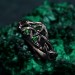 Enchanted Forest Silver Ring with Mystical Iridescent Jewel