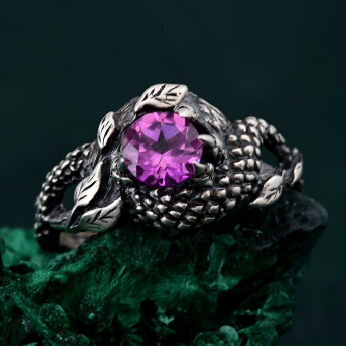 Scale of the Dragon Ring: Mythical Silver Design