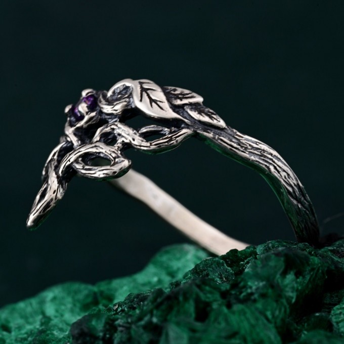Nature-Inspired Woodland Witch Engagement Ring