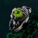Exquisite Peridot Serpent Ring - Vintage Dragon Mystique in Fantasy Silver