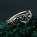 Boho Emerald Braided Ring - Tree Motif Engagement Jewelry