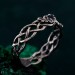 Oak Leaves Silver Dainty Topaz Engagement Ring