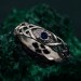 Celtic Pattern Sapphire Wedding Band - Wide Vintage Style Tree Bark Design for Couples