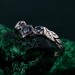 Witchy Fantasy Jewelry for Women – Chevron Wedding Band with Forest Theme, Nature-Inspired Engagement Ring