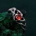 Celtic Garnet Silver Ring - Timeless Celtic Elegance