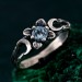 Mystic Topaz Lunar Ring - Triple Moon Goddess Silver Engagement Ring