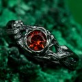 Handcrafted 925 Silver Garnet Ring – Elegant Minimalist Gemstone Jewelry for Women