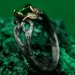 Gothic Dark Silver Ring with Emerald Glow – Symbol of Power