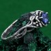 Enchanting Floral Sterling Silver Ring with Blue Sapphire Glow