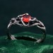 Unique Ring for Women's Engagement – Silver Nature-Inspired Design, Garnet Branch Ring, Perfect Gift for Her