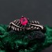 Ruby Fern Branchlet Ring: Whispering Fern Design