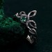 Silver Fairy Elven Ring: Small Vine Branch and Leaf Design
