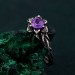 Amethyst Blossom Twig Ring - Enchanted Forest Whimsical Vine Design