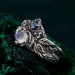 Silver Moonstone Ring Set: Nature-Inspired Leaf and Vine Design Bohemian Wedding Band