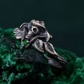 Forest Shadows: Sterling Silver Skull Ring