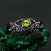 Sterling Silver Celtic Knot Ring with Peridot - Artisan Crafted Mystical Jewelry