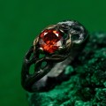 Threads of Fire: Gothic Garnet Ring