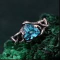 Branches and Leaves Design Topaz Ring – Nature-Inspired Ring with Leaves and Branches Surrounding Topaz, Gift for Her, Gift for Him