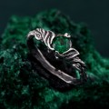 Gothic Elegance Engagement Ring - Mystical Darkness Silver Ring