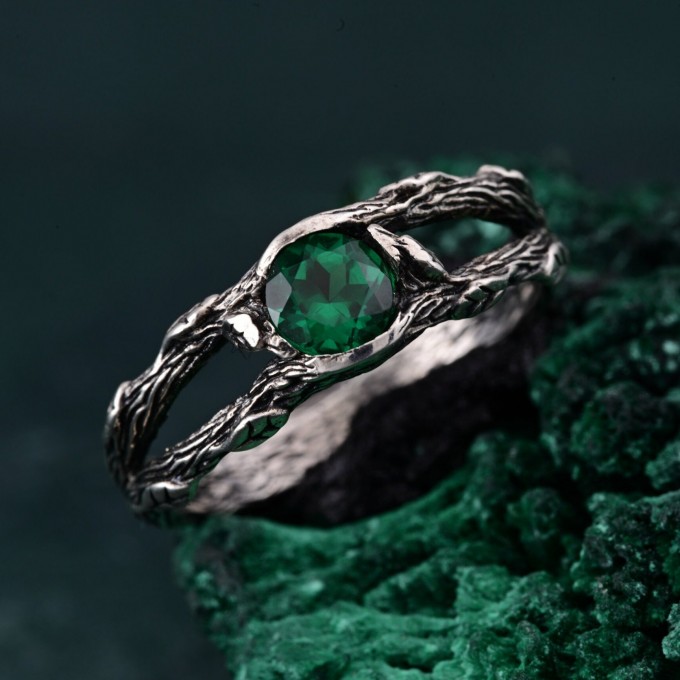 Gothic Noir Silver Band - Shadowed Elegance Nightfall Ring