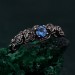 Topaz Blossom Silver Ring – Nature's Elegance Silver Ring, Floral Twig Accent Ring, Dainty Branch Delight Ring, Flower on Silver Twig Ring